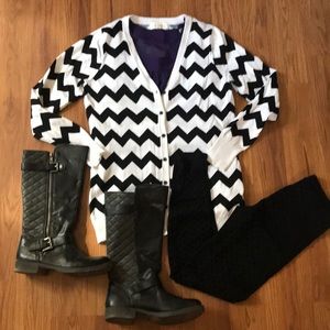 Black and white cardigan